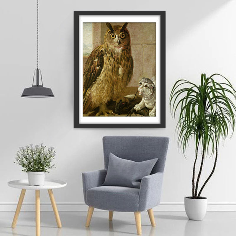 Eule Katze Maus Diamond Painting