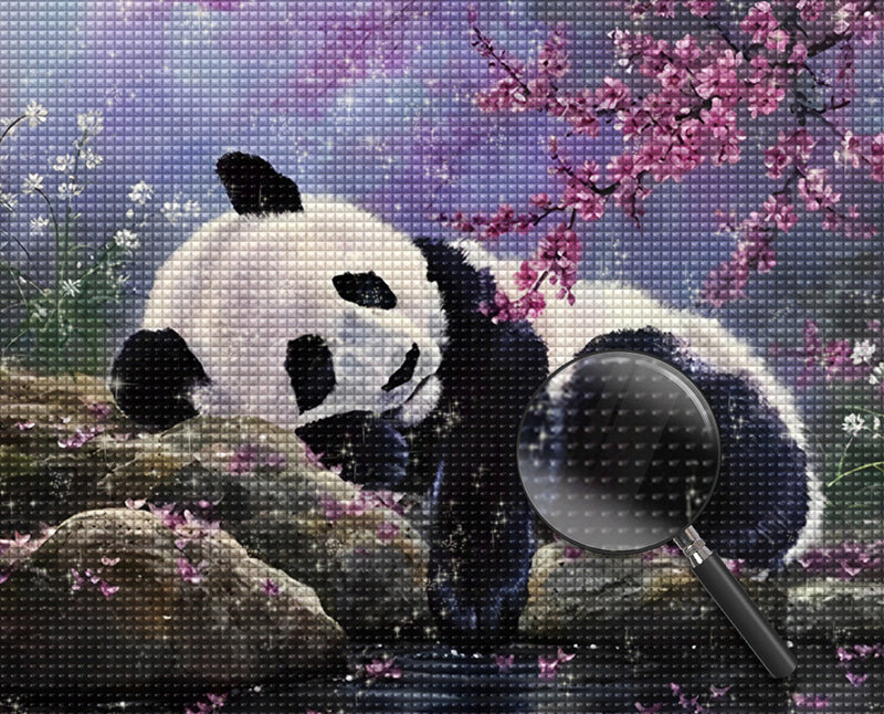 Panda auf Felsen Diamond Painting