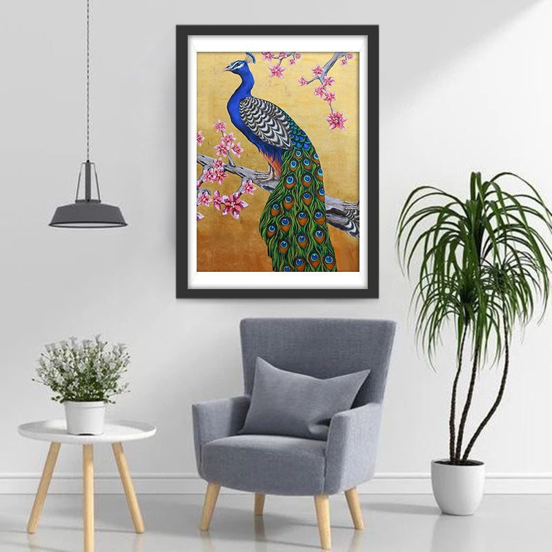 Pfau auf dem Zweig Diamond Painting