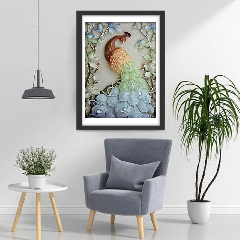 Pfau Magnolien Diamanten Diamond Painting