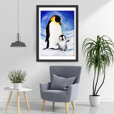 Pinguin-Vater und -Sohn Diamond Painting