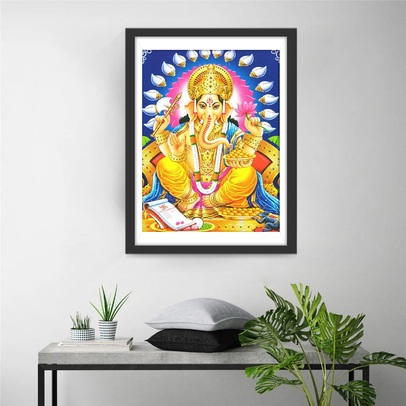 Hinduismus Goldener Ganesha Diamond Painting