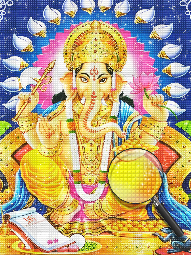 Hinduismus Goldener Ganesha Diamond Painting