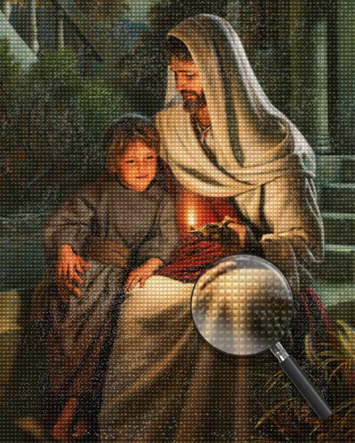 Jesus und kleiner Junge Diamond Painting