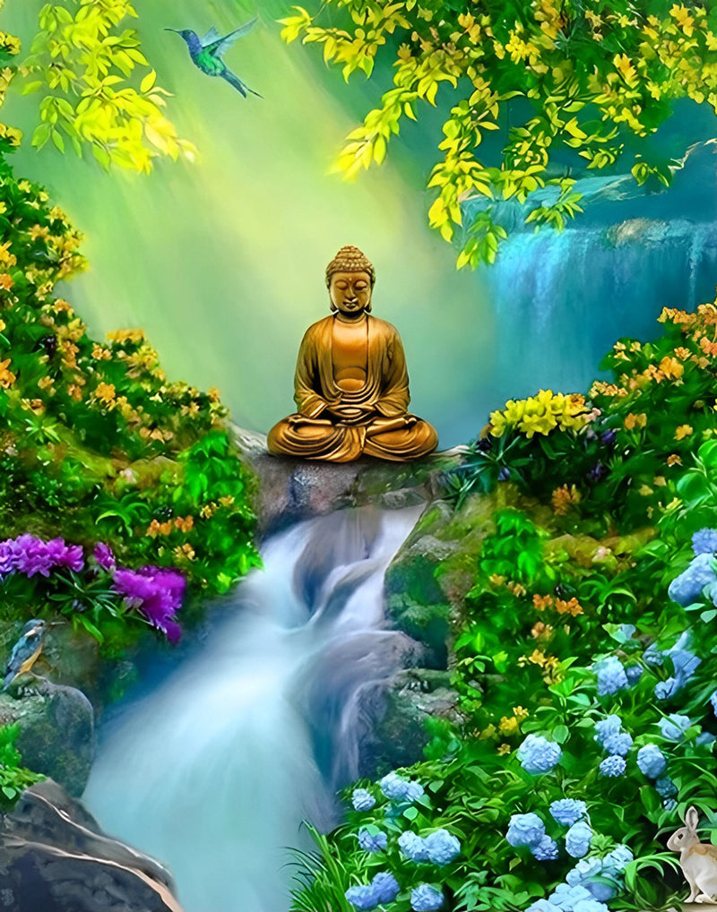 Buddha Wasserfall Diamond Painting