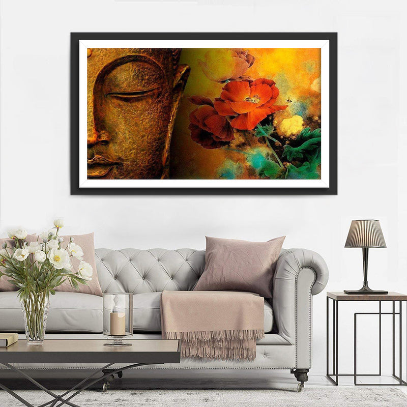 Buddha und roter Mohn Diamond Painting