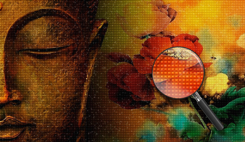 Buddha und roter Mohn Diamond Painting