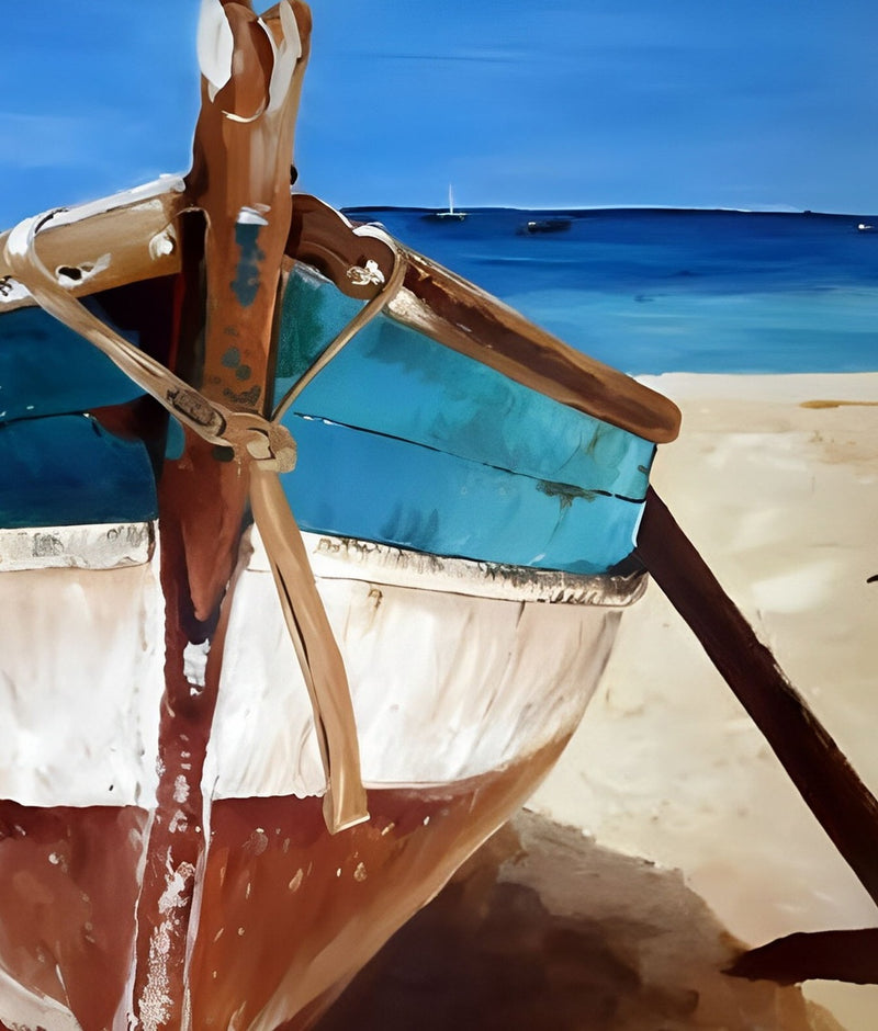 Schiff am Strand Diamond Painting