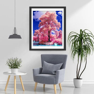 Wunderschöner rosa Baum Diamond Painting