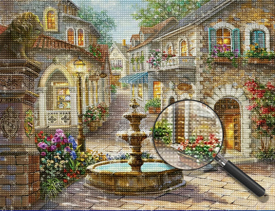 Europäische Stadt Diamond Painting