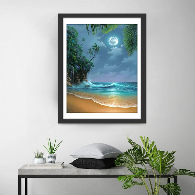 Mond Strand Diamond Painting