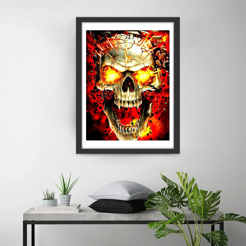 Feuer Totenkopf Diamond Painting