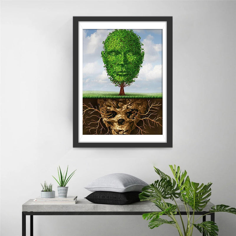 Leben Tod Baum Totenkopf Diamond Painting