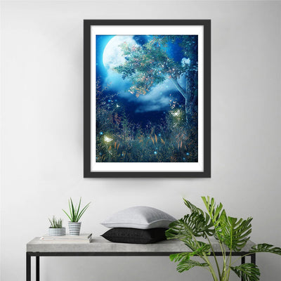 Vollmond Wald Diamond Painting