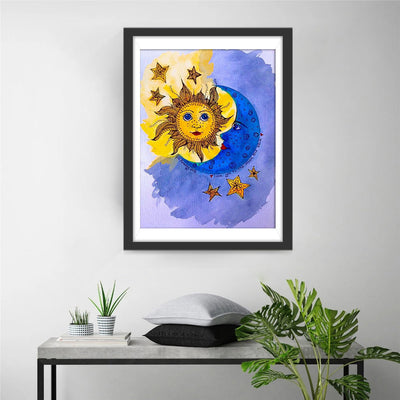 Sonne, Mond und Sterne Diamond Painting