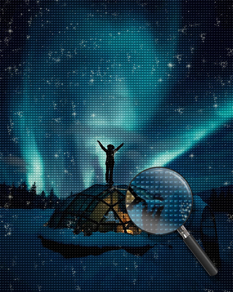 Polarlicht und Camper Diamond Painting