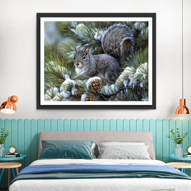 Graues Eichhörnchen Diamond Painting