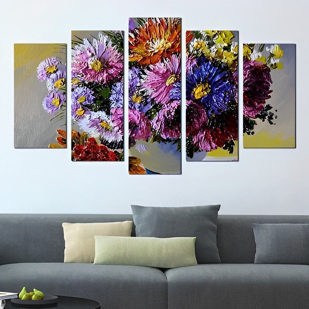 Bunte Gänseblümchen Diamond Painting 5 teilig