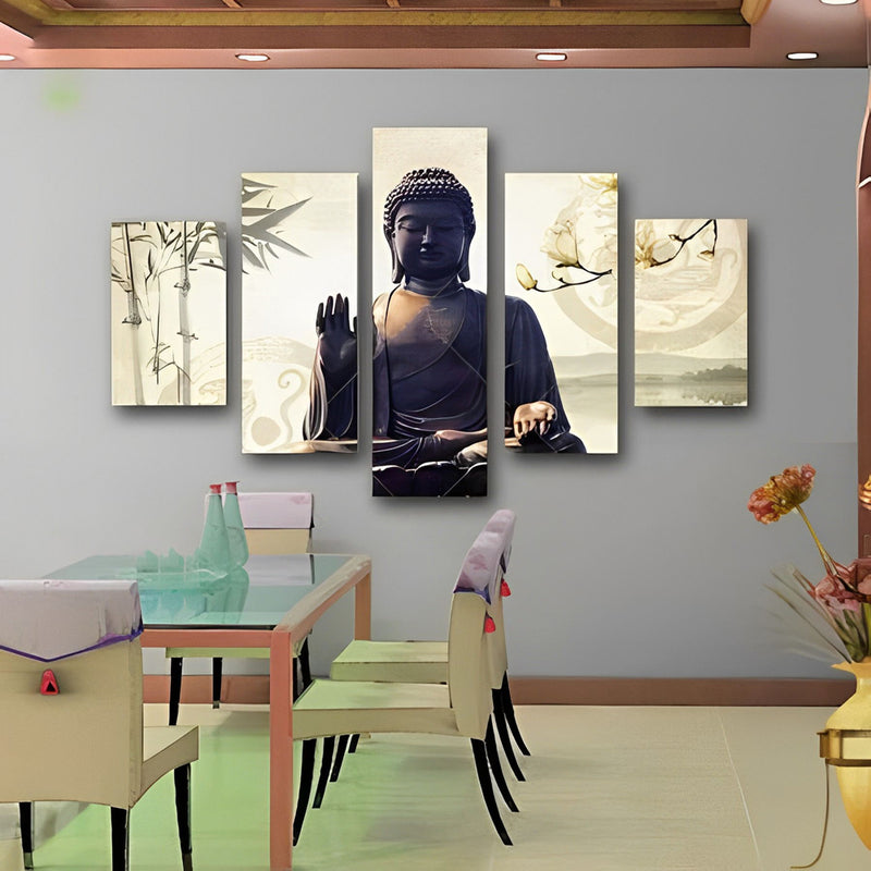 Buddha und Bambusblätter Diamond Painting 5 teilig