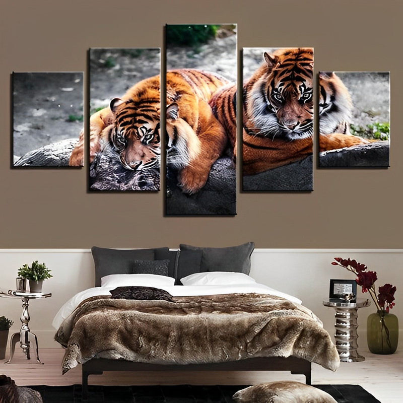 Zwei Tiger Diamond Painting 5 teilig