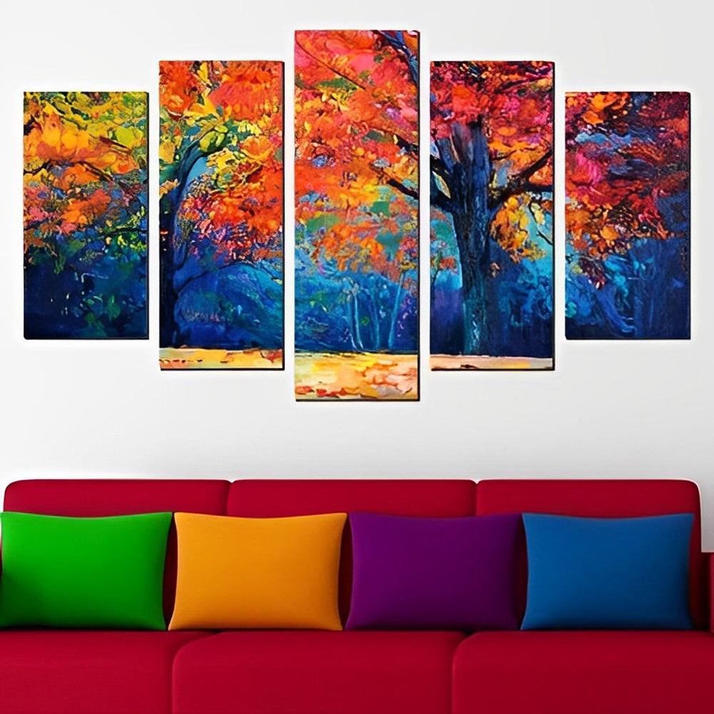 Rote Ahorne Diamond Painting 5 teilig