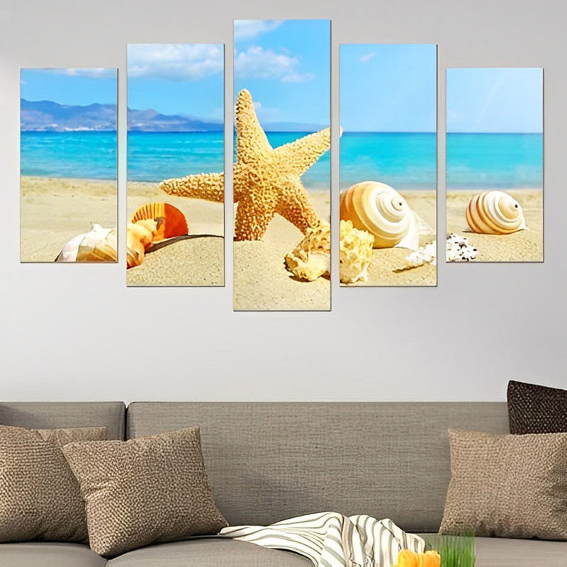 Seestern am Strand Diamond Painting 5 teilig