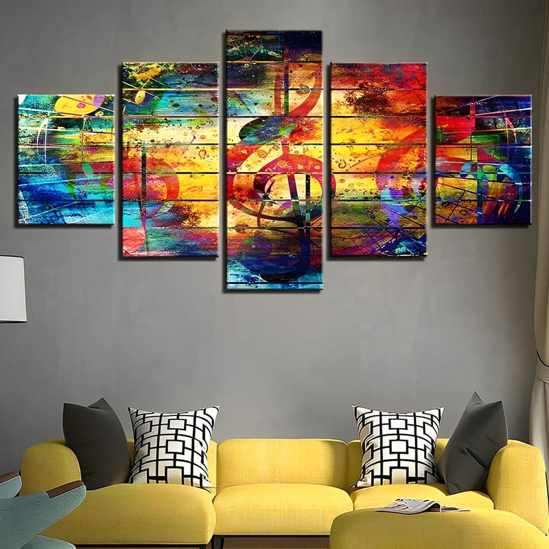 Bunte Noten Diamond Painting 5 teilig