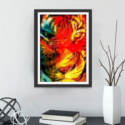 Tiger und rotes Licht Diamond Painting