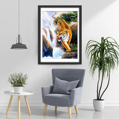 Tiger Wasserfall Diamond Painting