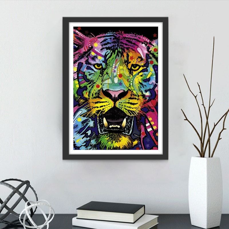 Farbiger Tiger Diamond Painting