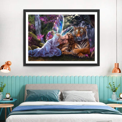 Schmetterlingsfee und Tiger Diamond Painting