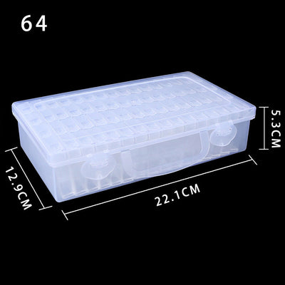 Aufbewahrungsbox mit 24/44/64/80 quadratischen Fläschchen + Aufkleber Diamond Painting Zubehör