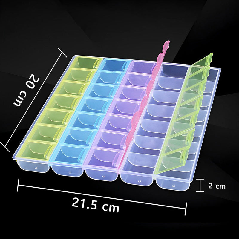Bunte Aufbewahrungsbox mit 21/28/35 Fächern Diamond Painting Zubehör