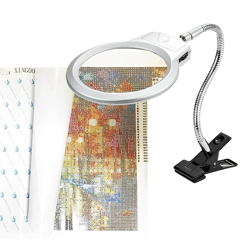 Vergrößerungslupe mit LED-Lampe und Tischklemme Diamond Painting Zubehör