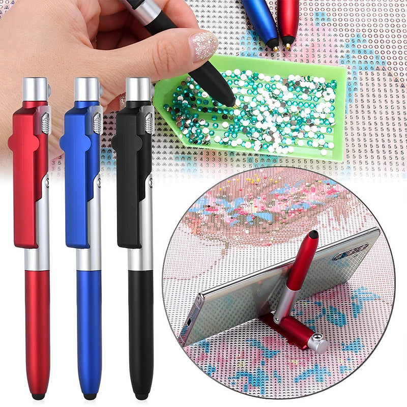 Faltbarer multifunktionaler Stift mit Lampe Diamond Painting Zubehör