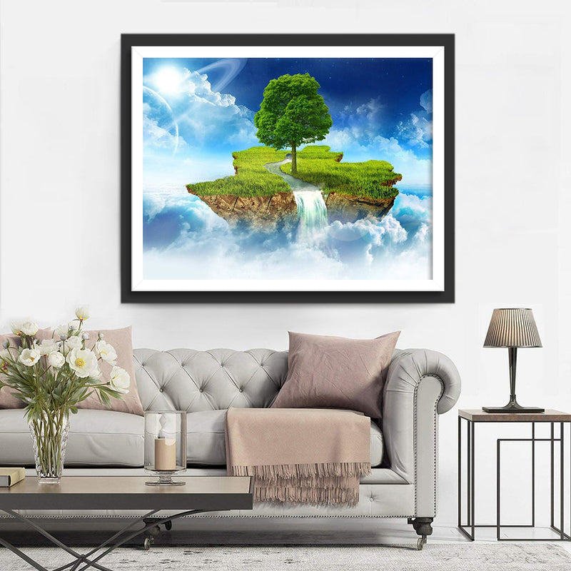 Wasserfall und Baum in der Luft Diamond Painting