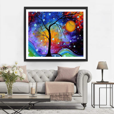 Abstrakte Sterne und Baum Diamond Painting