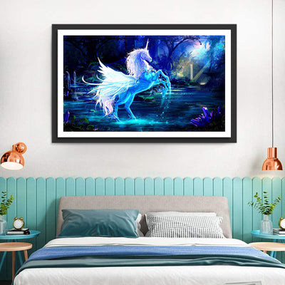 Einhorn mit Flügeln im Mondlicht Diamond Painting