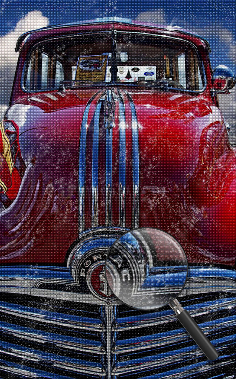 Roter Oldtimer Diamond Painting