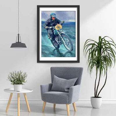 Motorrad am Meer Diamond Painting