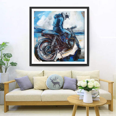 Motorradrennfahrer Diamond Painting