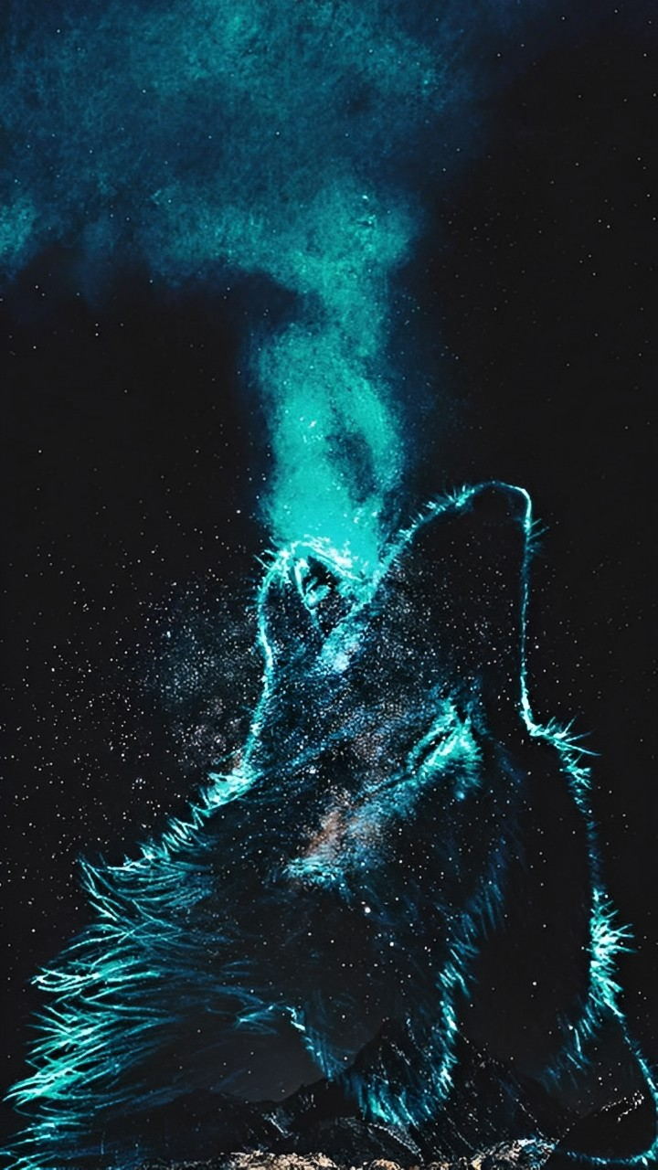 Leuchtender Wolf Diamond Painting