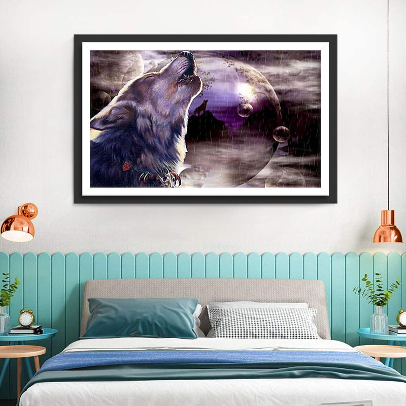 Heulender Wolf Diamond Painting