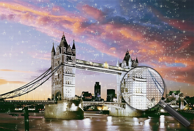 Abendansicht der Tower Bridge in London Diamond Painting