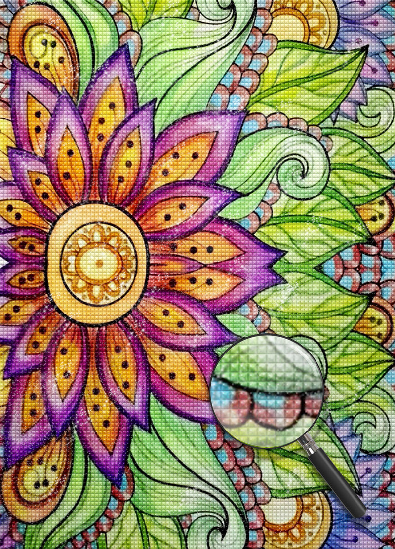 Abstrakte Blume Mandala Diamond Painting