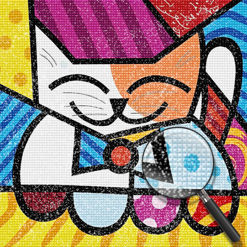 Abstrakte Katze Diamond Painting