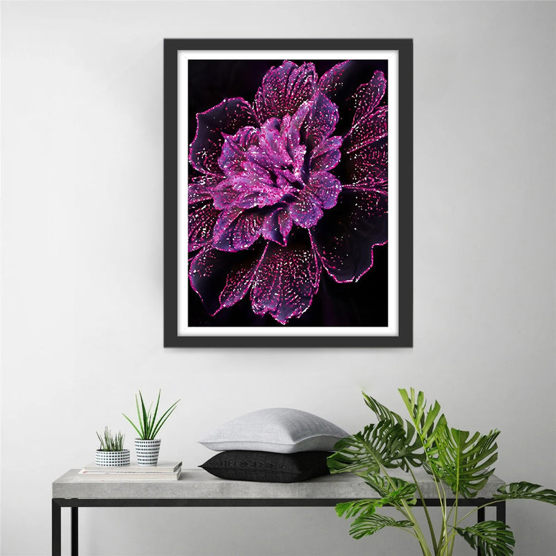 Abstrakte lila Blume Diamond Painting