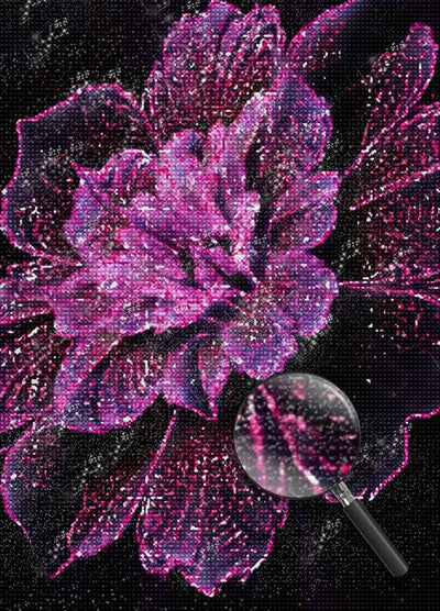 Abstrakte lila Blume Diamond Painting