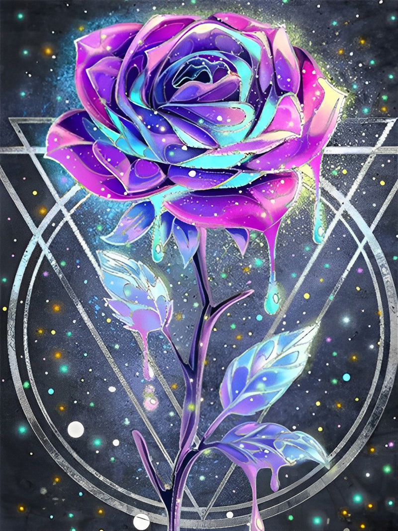 Abstrakte lila Rose Diamond Painting