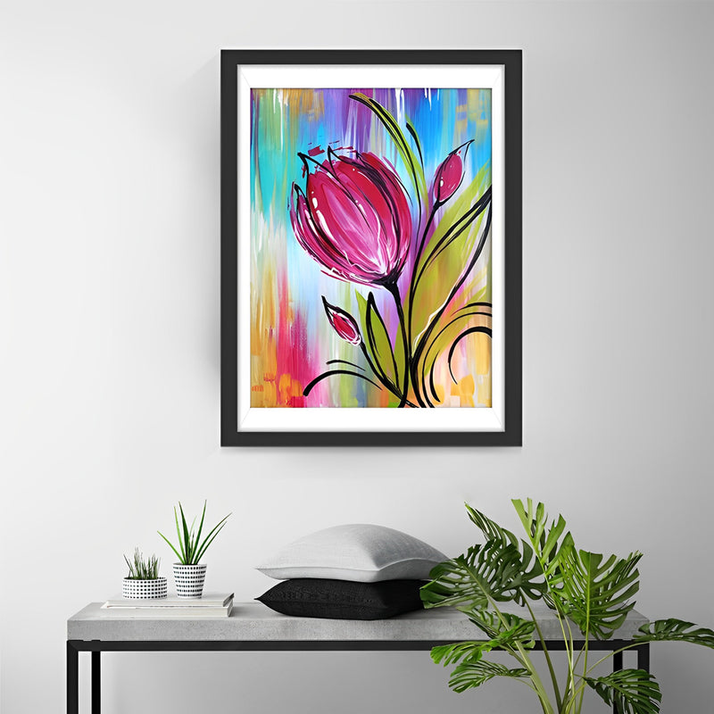 Abstrakte rosa Tulpe Diamond Painting